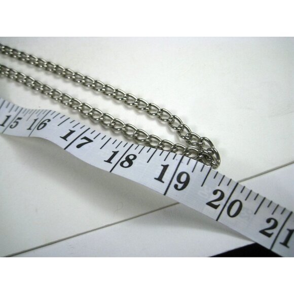 Simulated Mercury God Coin Silver Tone Chain Link Belt Adjustable 40 Inches